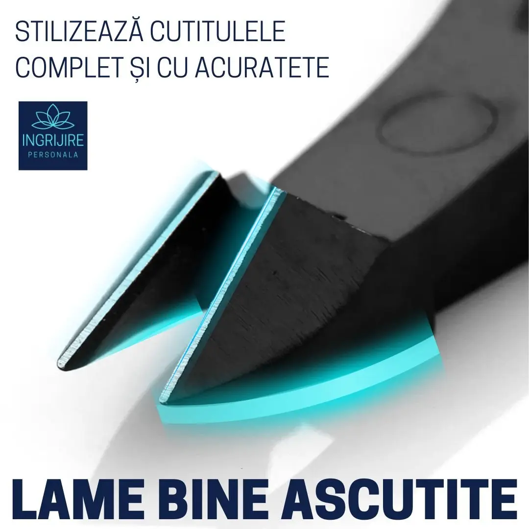 Cleste pentru cuticule MATTE BLACK - otel inoxidabil [4]