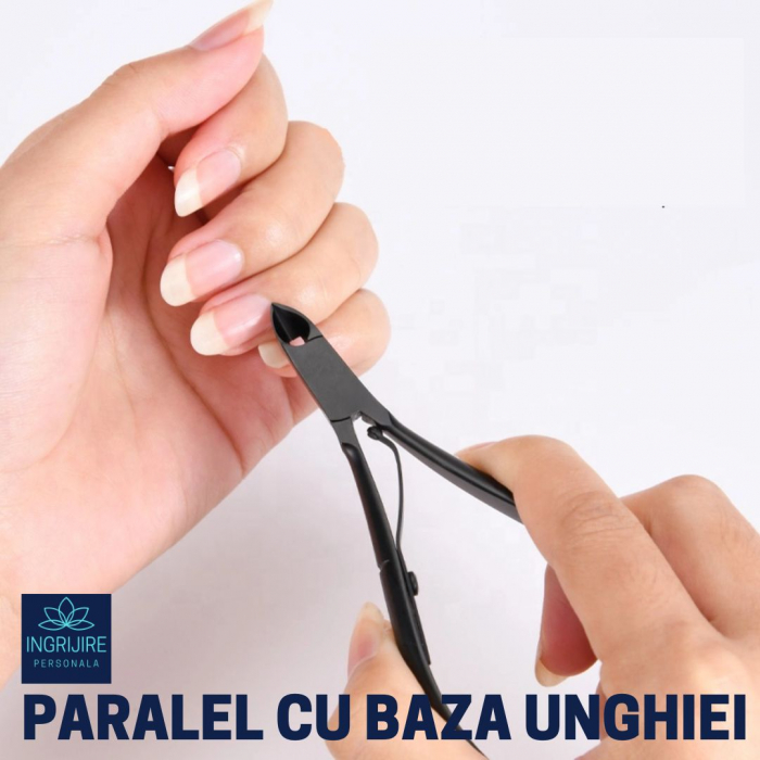 Cleste pentru cuticule MATTE BLACK - otel inoxidabil [8]