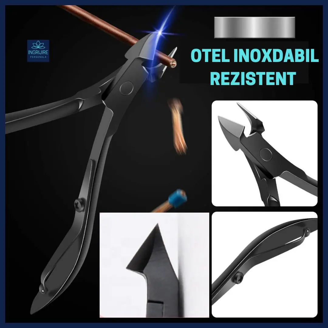 Cleste pentru cuticule MATTE BLACK - otel inoxidabil [5]