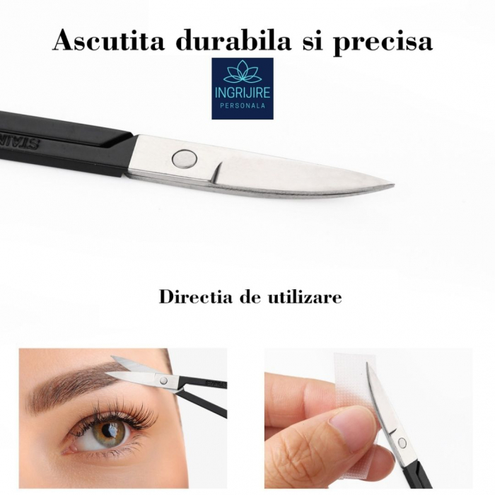 Forfecuta pentru cosmetizare par facial, otel inoxidabil - matte black [3]