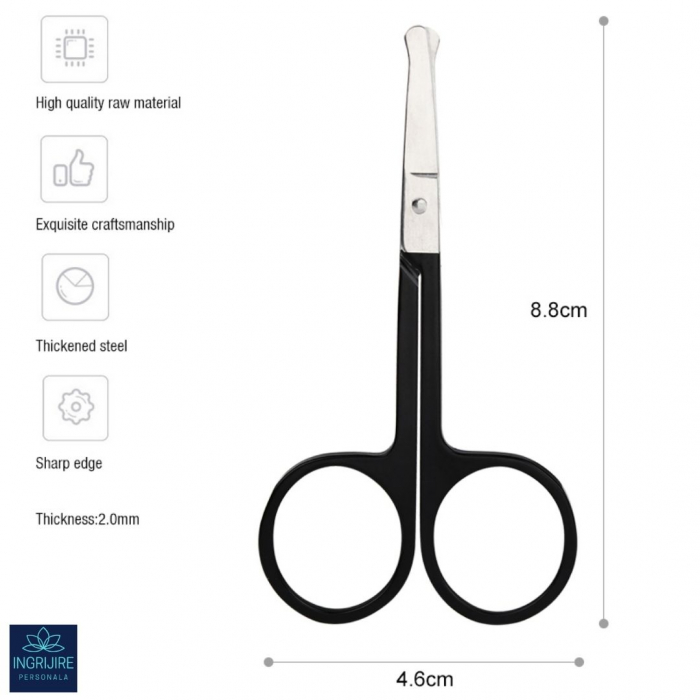 Forfecuta pentru cosmetizarea parului nazal, barba , sprancene, varf rotunjit [3]