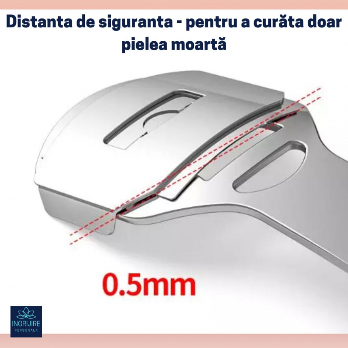 Instrument pentru curatarea calcaielor, calusuri, cu lama interschimbabila, otel inoxidabil [6]