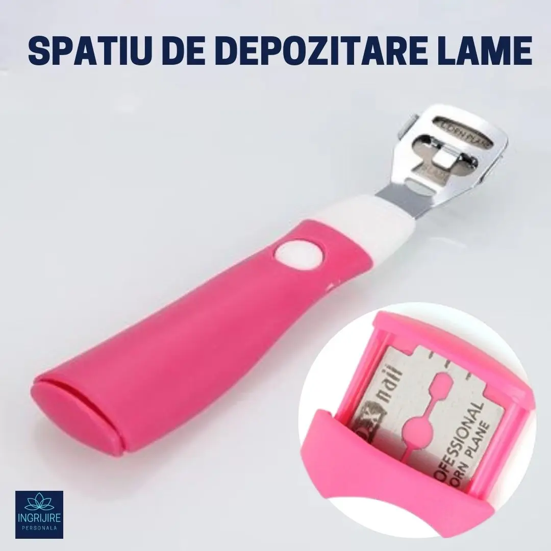 Instrument pentru indepartarea calusurilor cu lama interschimbabila, razuitor si pila, otel inoxidabil [9]