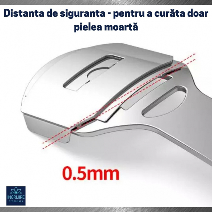 Instrument pentru indepartarea calusurilor cu lama interschimbabila, razuitor si pila, otel inoxidabil [17]