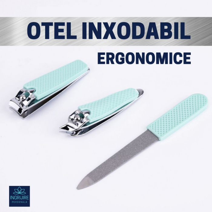 KIT ESSENTIALS  (1Unghiera dreapta+ 1 unghiera inclinata + pila )  pentru manichiura [5]