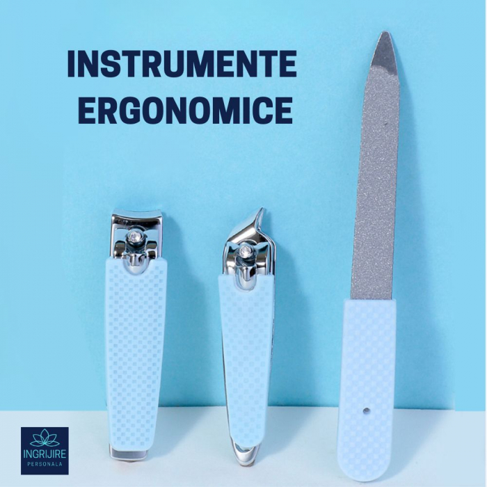 KIT ESSENTIALS  (1Unghiera dreapta+ 1 unghiera inclinata + pila )  pentru manichiura [3]