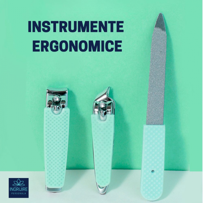 KIT ESSENTIALS  (1Unghiera dreapta+ 1 unghiera inclinata + pila )  pentru manichiura trucoaz [3]