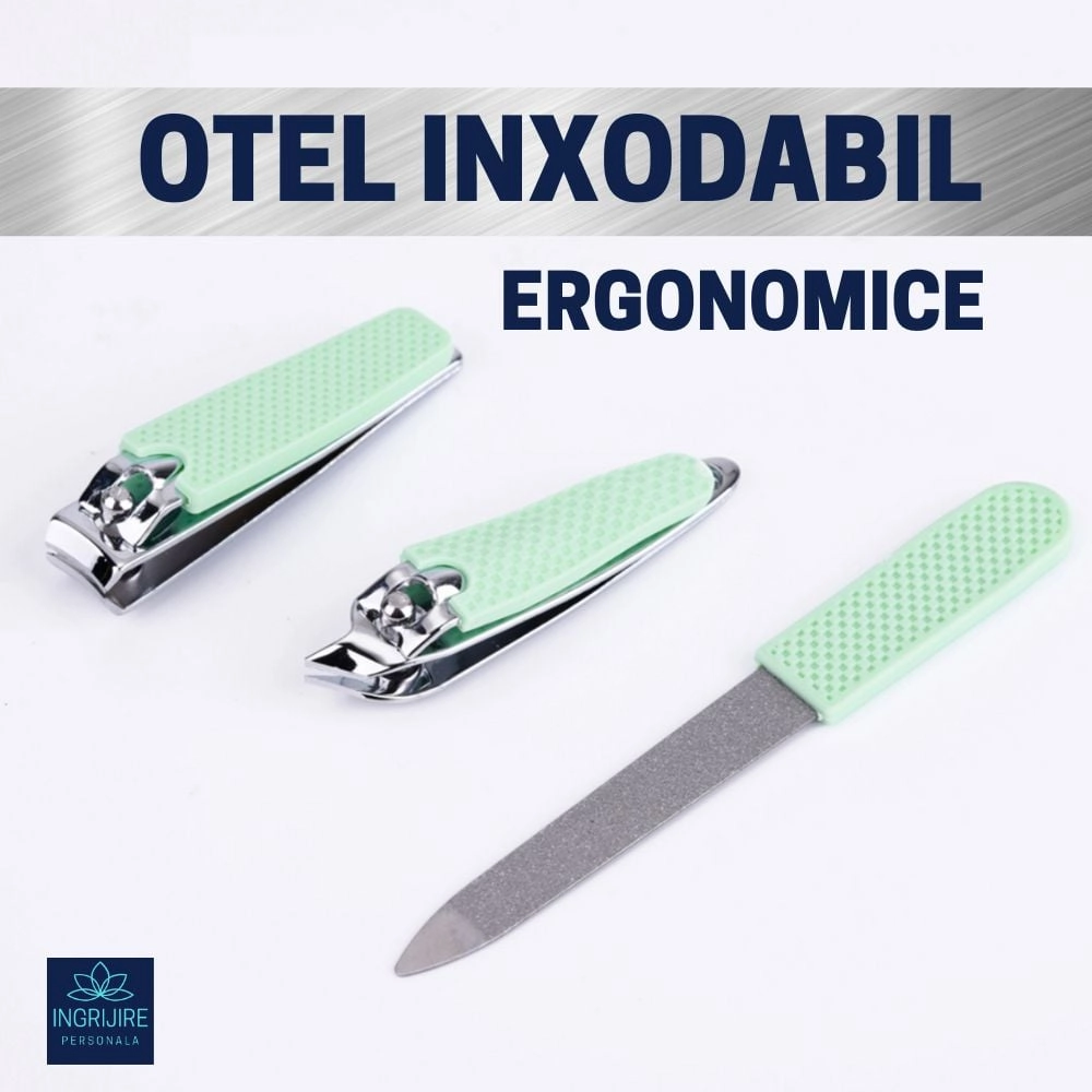 KIT ESSENTIALS  (1Unghiera dreapta+ 1 unghiera inclinata + pila )  pentru manichiura trucoaz [5]