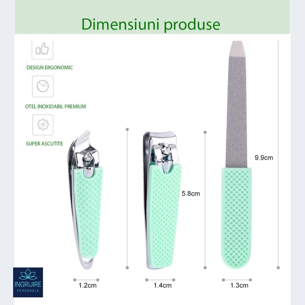 KIT ESSENTIALS  (1Unghiera dreapta+ 1 unghiera inclinata + pila )  pentru manichiura trucoaz [6]