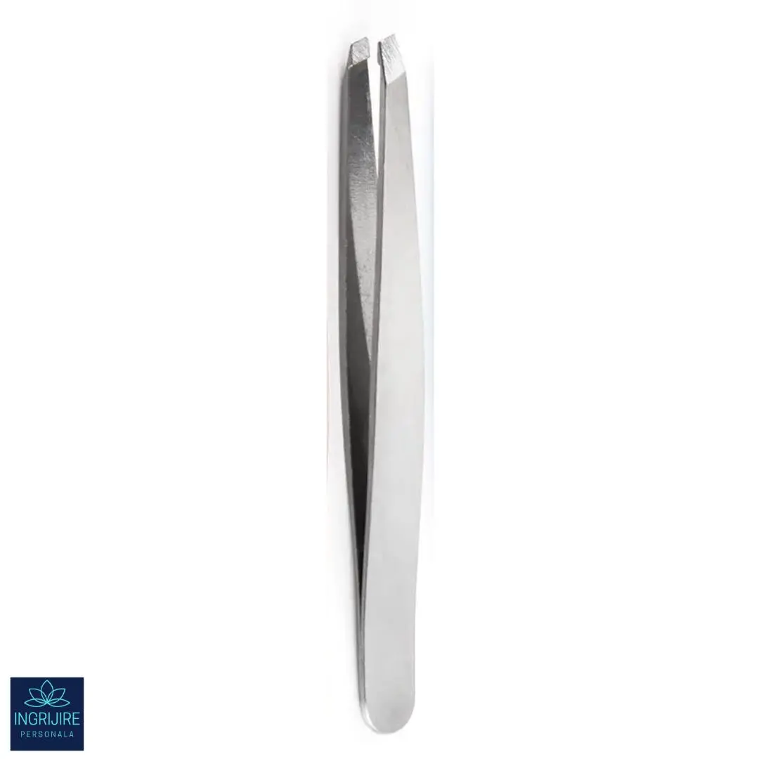 Penseta pentru sprancene - varf drept, otel inoxidabil [1]