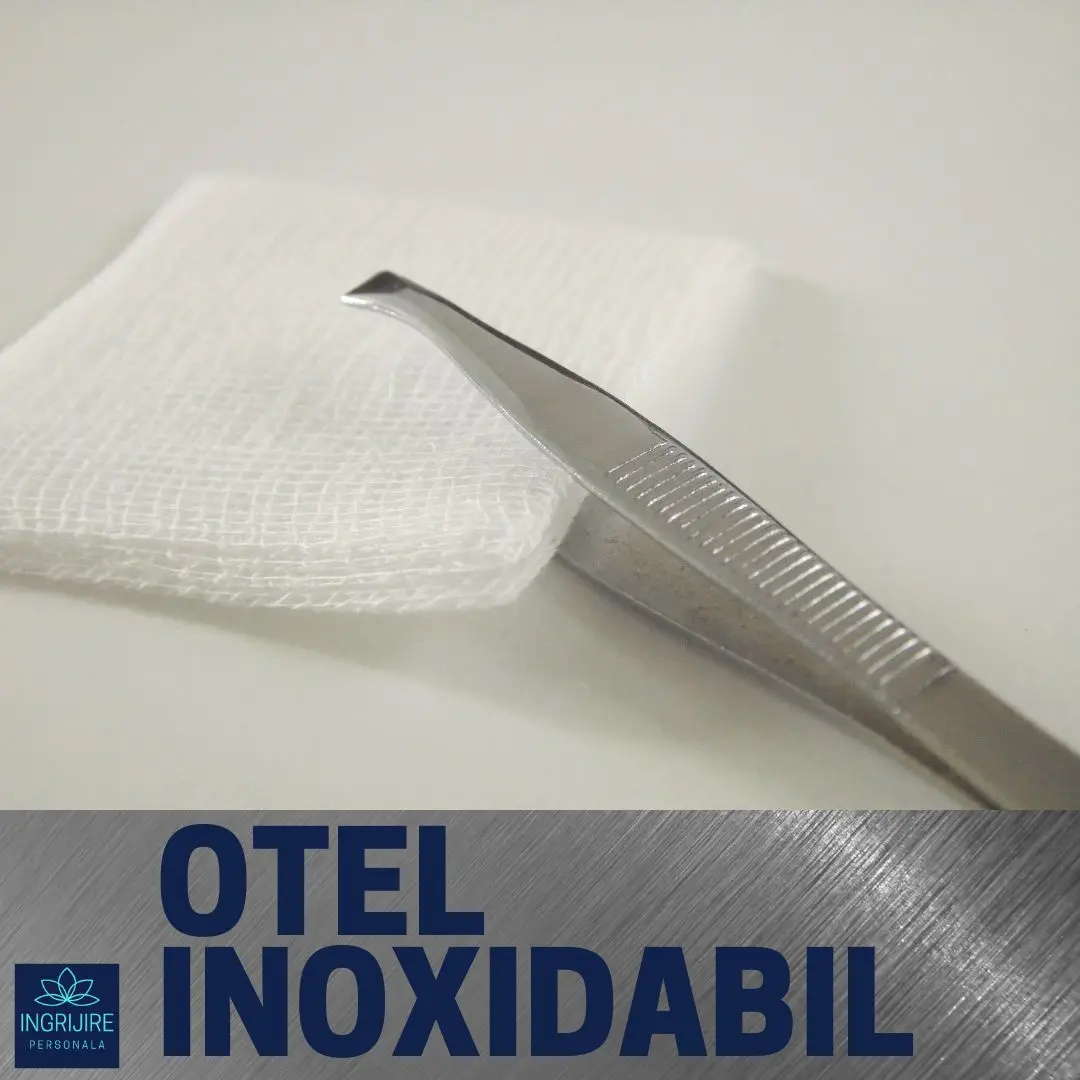 Penseta pentru sprancene - varf drept, otel inoxidabil [5]