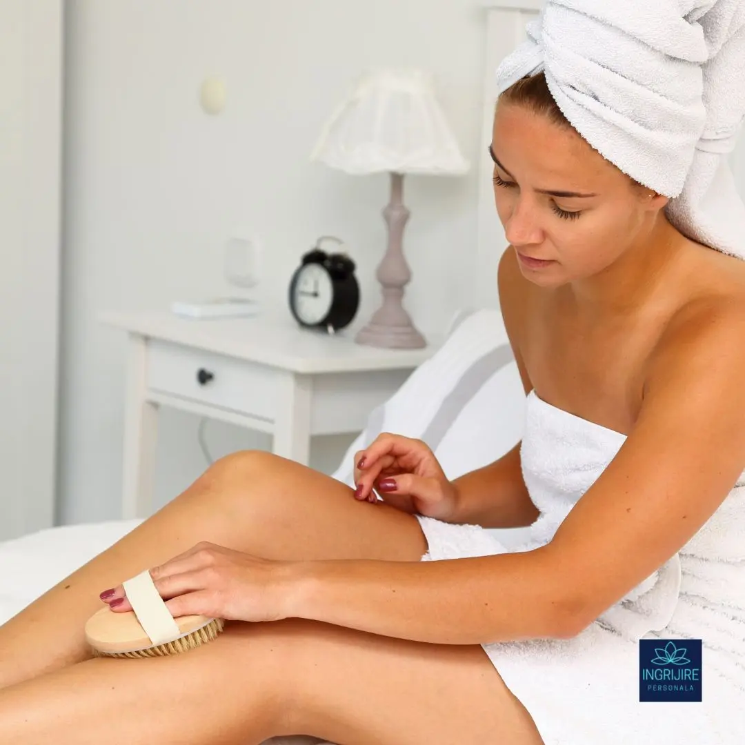 Perie de baie din lemn de bambus cu bulbi pentru masaj si exfoliere, maner detasabil, rezistenta la apa [4]
