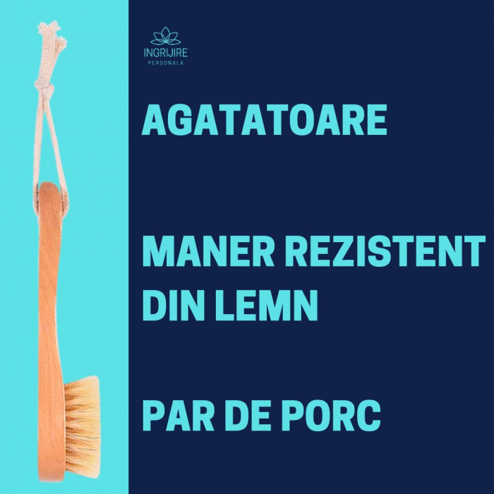 Perie de baie din lemn mini , peri din par de porc mistret [5]