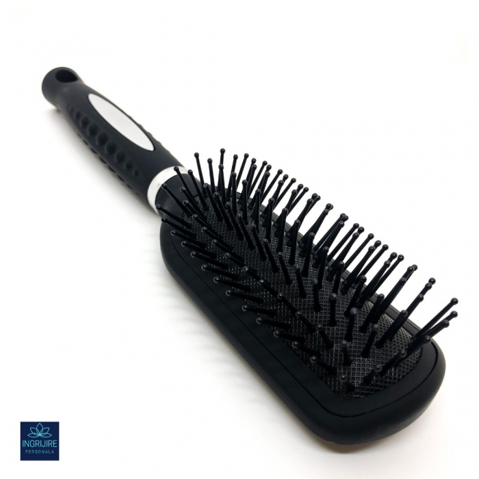 Perie de par curbata,  BLACK, pentru coafor/frizerie [2]