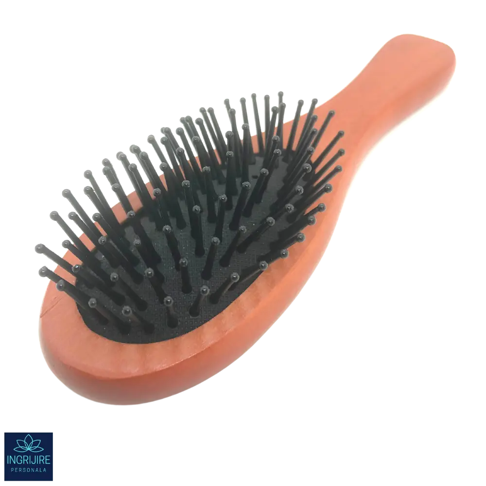 Perie de par cu maner din lemn si peri din plastic [3]