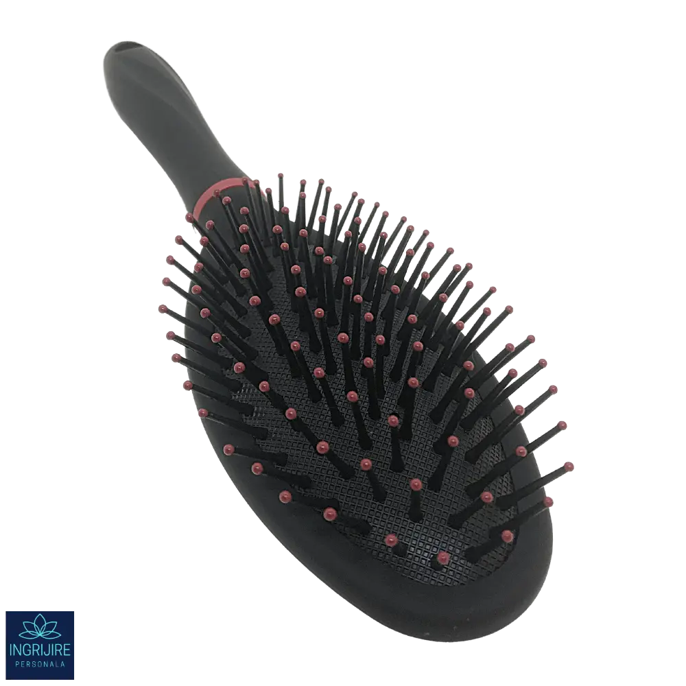 Perie de par ovala, BLACK&RED, pentru coafor/frizerie [3]