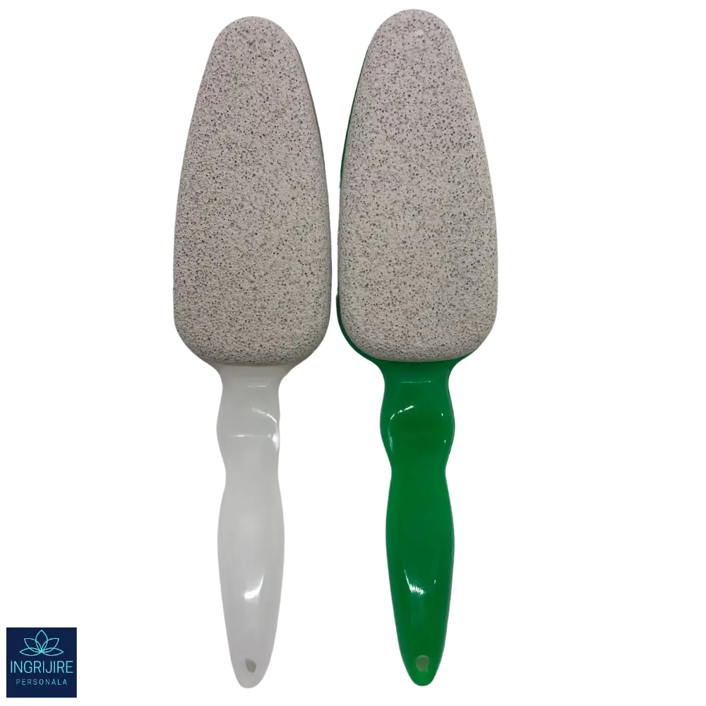 Perie dubla cu piatra ponce si pila, maner de plastic [3]