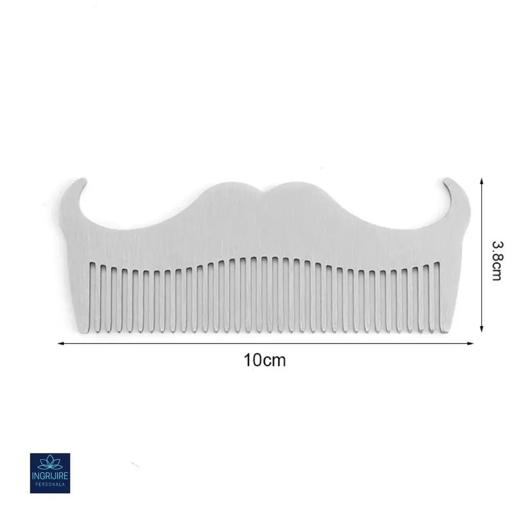 Pieptan mini pentru barba din otel inoxidabil [7]