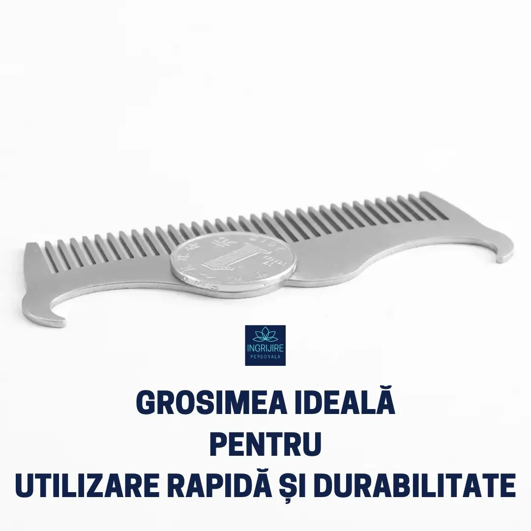 Pieptan mini pentru barba din otel inoxidabil [5]