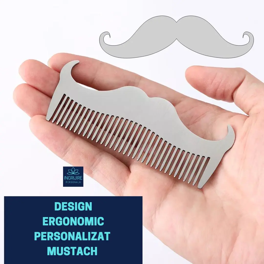 Pieptan mini pentru barba din otel inoxidabil [4]
