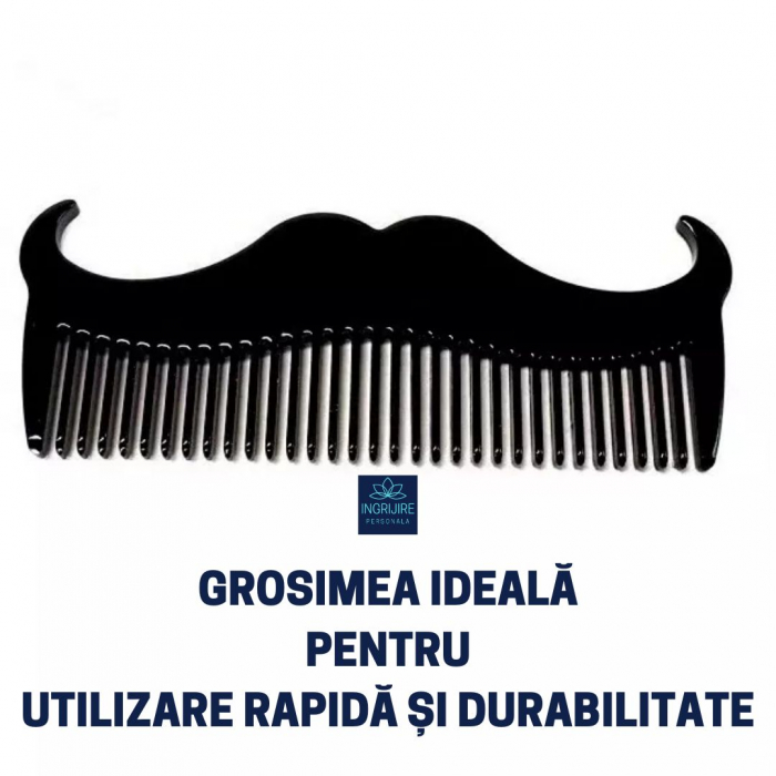 Pieptan mini pentru barba din otel inoxidabil black [11]