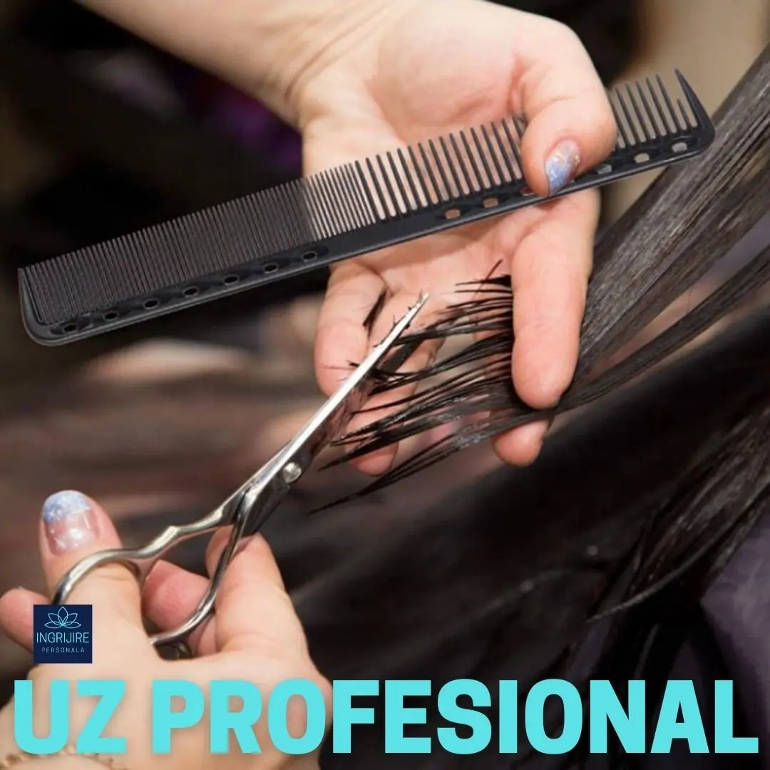 Pieptan pentru frizerie, aluminiu, nuanta black [3]