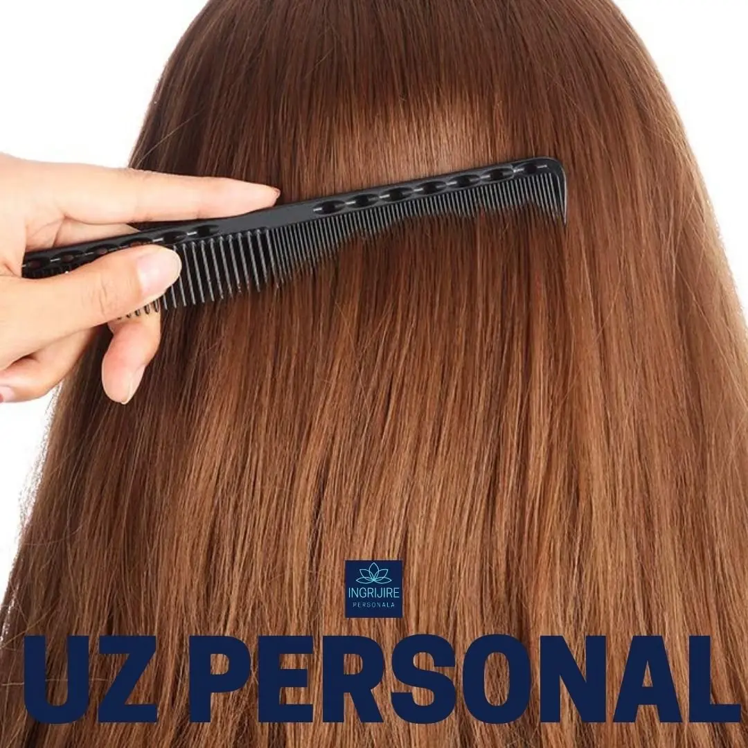 Pieptan pentru frizerie, aluminiu, nuanta black [2]