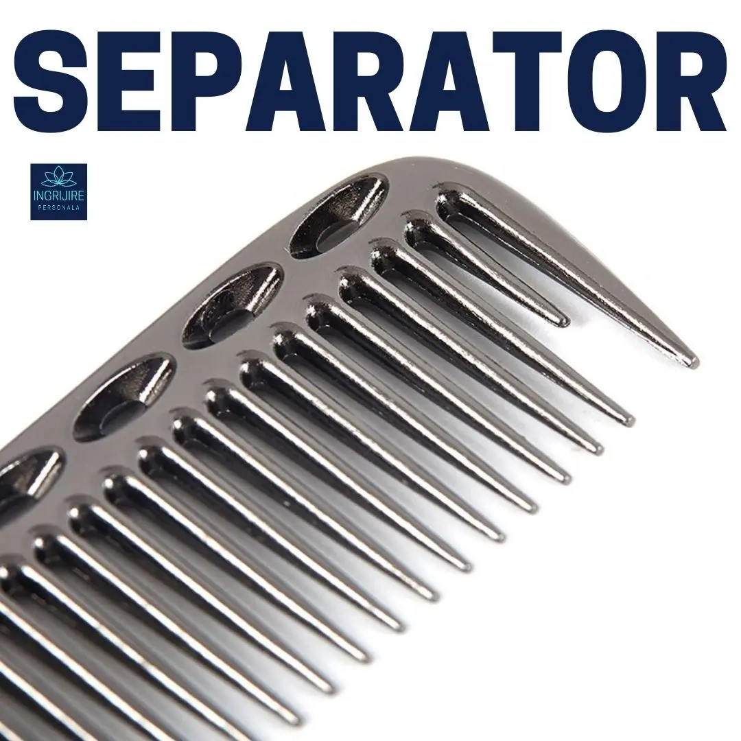 Pieptan pentru frizerie, aluminiu, nuanta black [5]