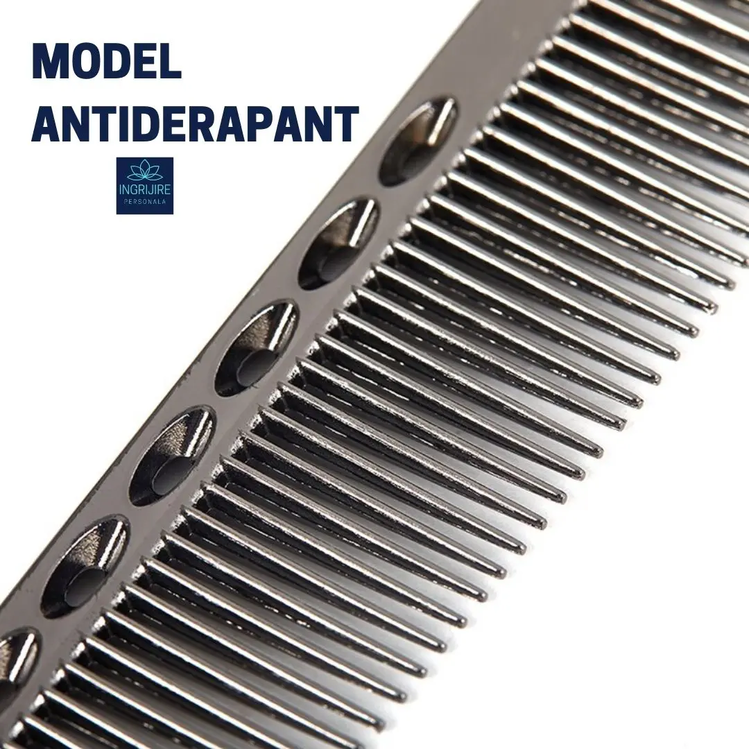 Pieptan pentru frizerie, aluminiu, nuanta black [8]