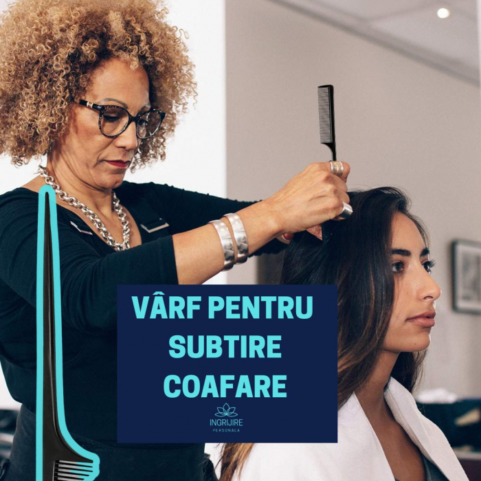 Pieptan pentru frizerie/coafat cu varf din plastic [2]