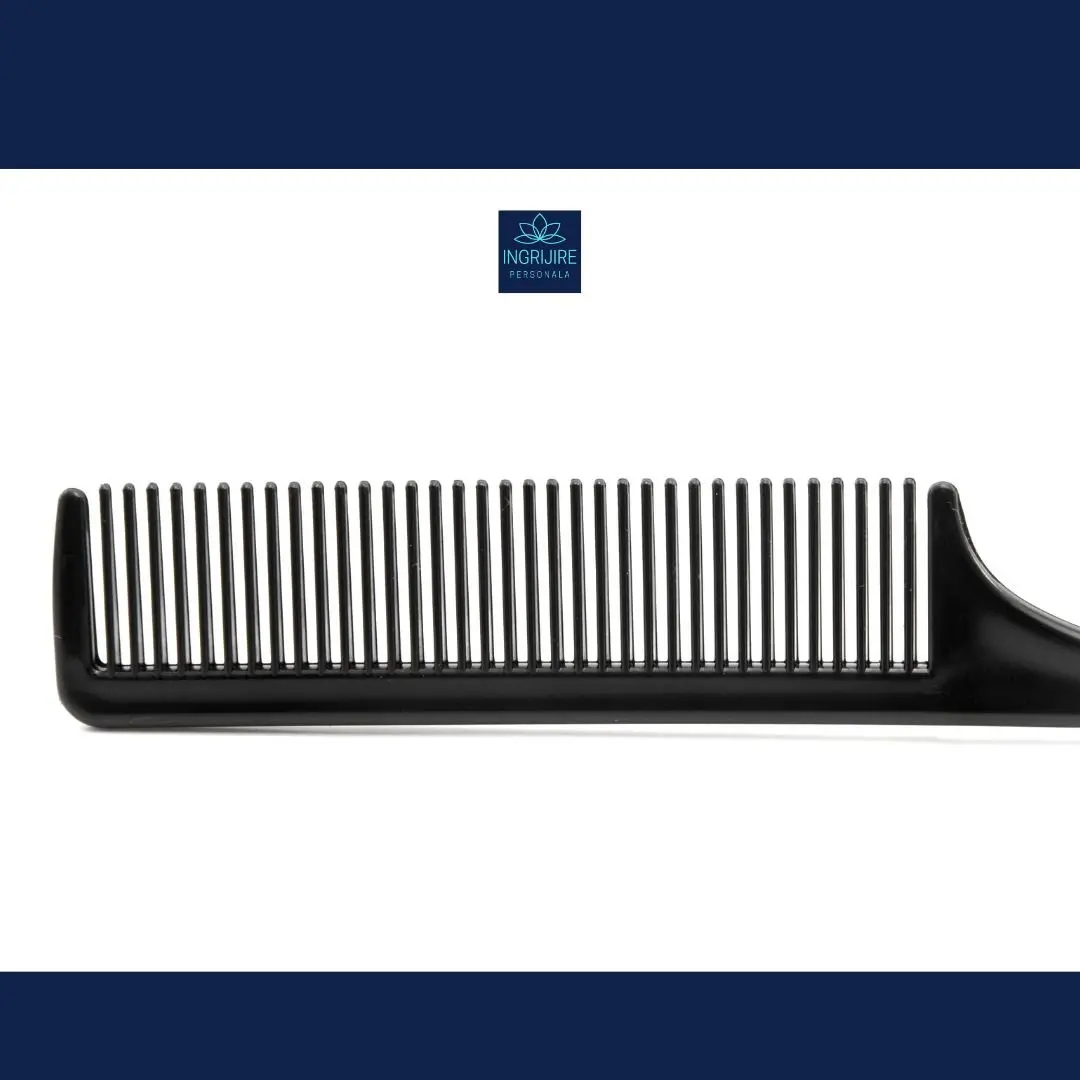 Pieptan pentru frizerie/coafat cu varf din plastic [6]