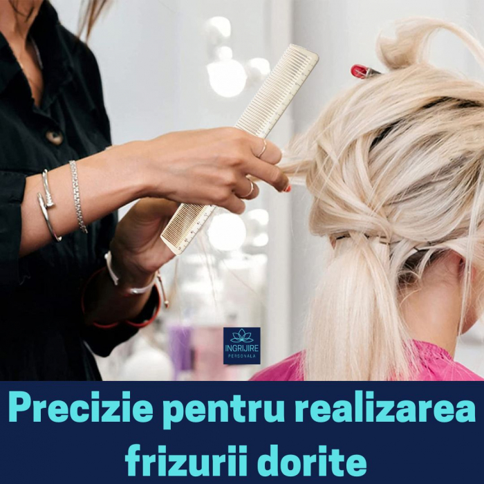 Pieptan pentru frizerie cu gradatie, crem [9]