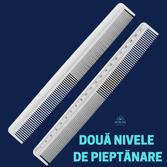 Pieptan pentru frizerie cu gradatie, crem [10]