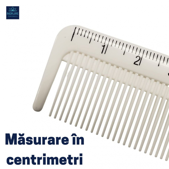 Pieptan pentru frizerie cu gradatie, crem [2]