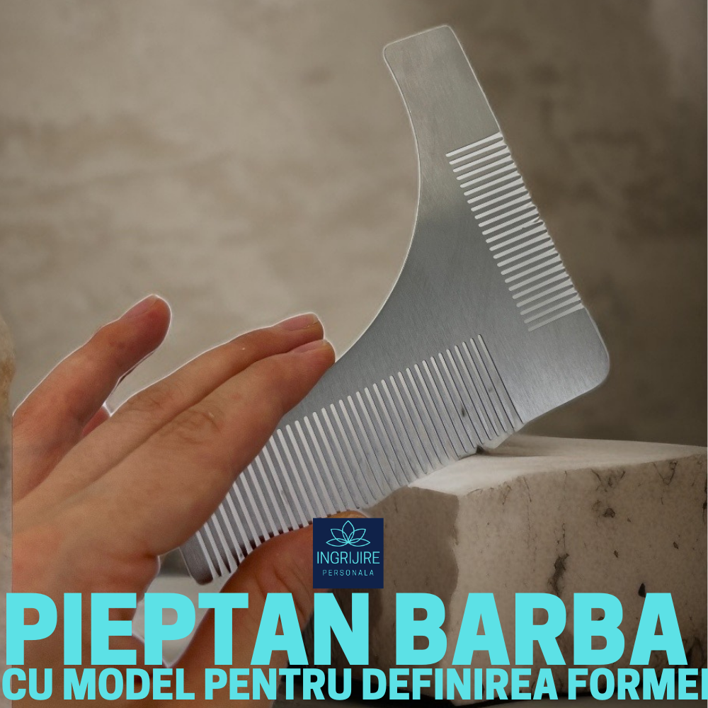 Pieptene pentru contur barba, silver [3]