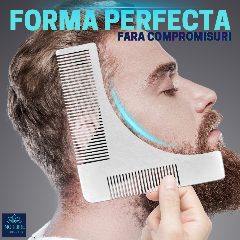 Pieptene pentru contur barba, silver [2]
