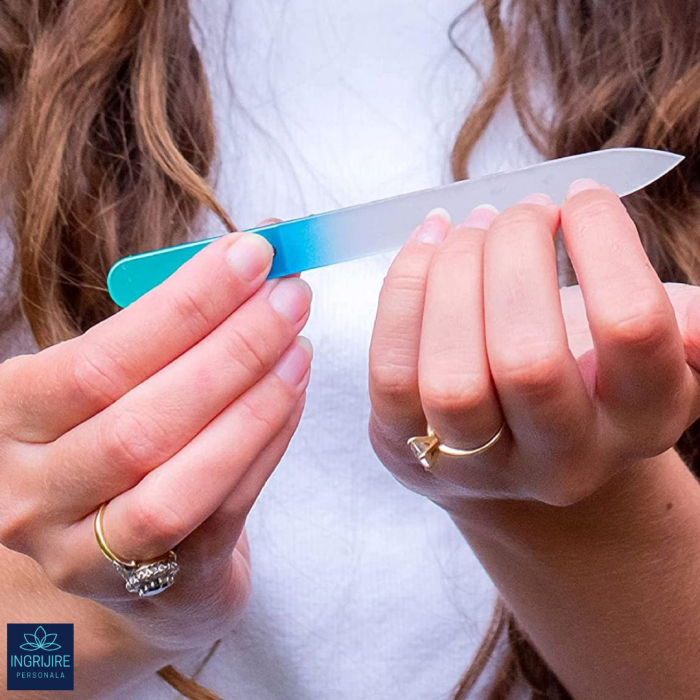 Pila din sticla pentru unghii, albastra [5]