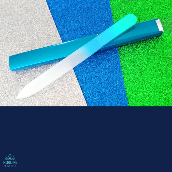 Pila din sticla pentru unghii, albastra [4]