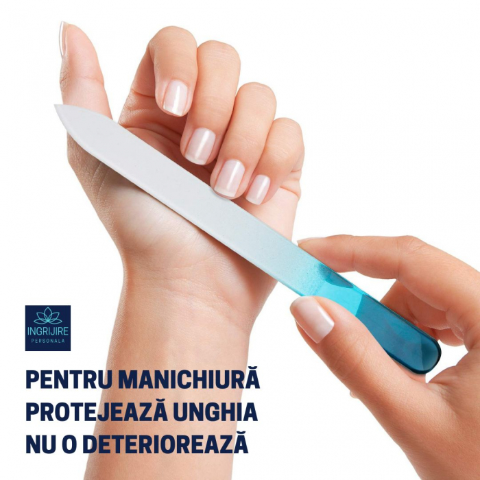 Pila din sticla pentru unghii, albastra [2]