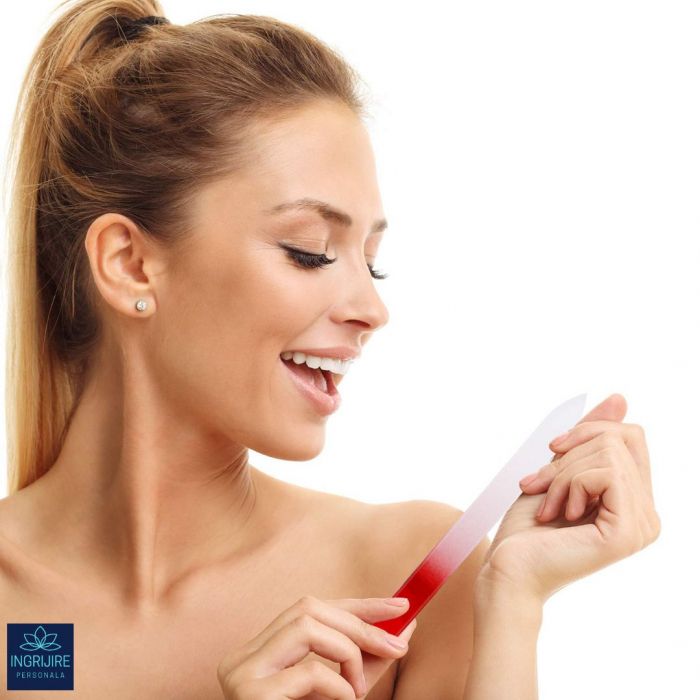 Pila din sticla pentru unghii, rosie [5]