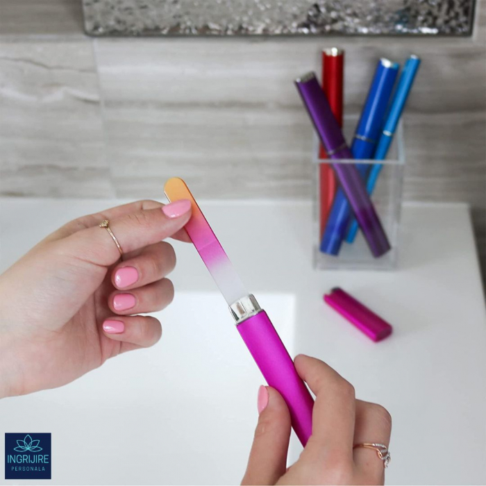 Pila din sticla pentru unghii, roz [8]