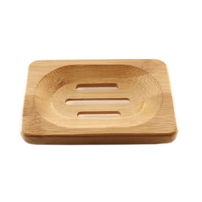 Sapuniera, lemn de bambus, crem/maro, 12x8x2 cm [2]