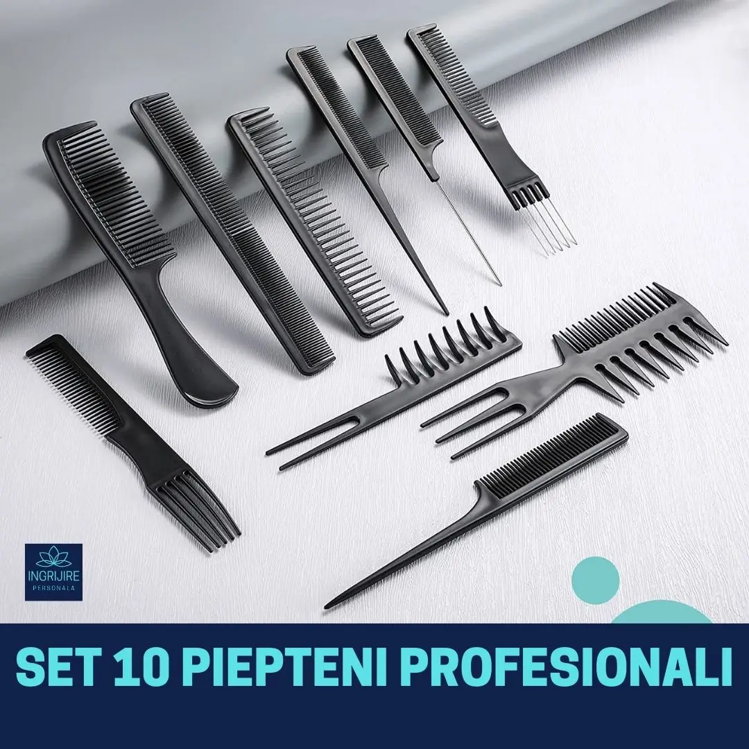 Set 10 piepteni cu carcasa pentru coafor / frizerie [2]