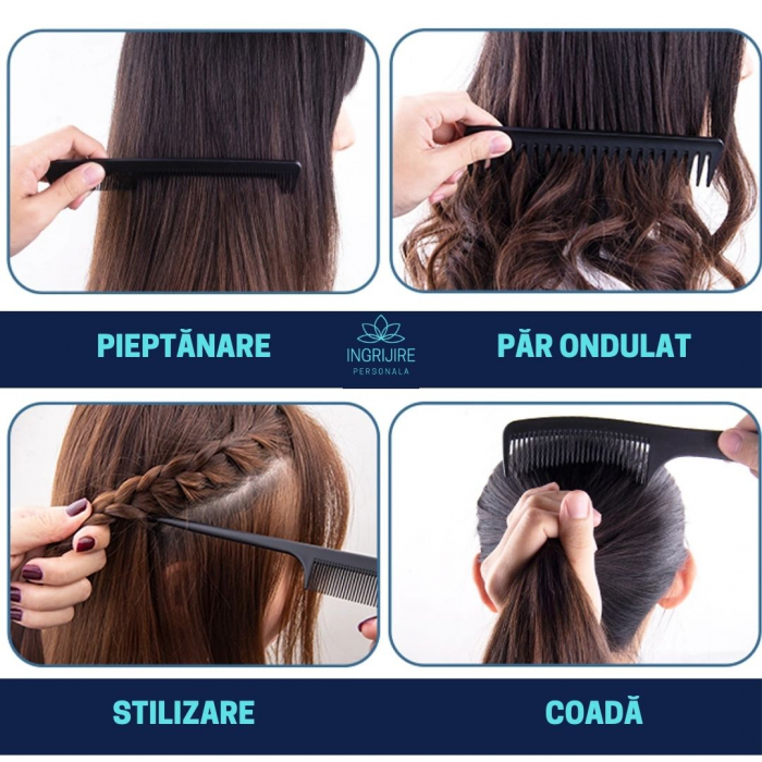 Set 10 piepteni cu carcasa pentru coafor / frizerie [4]