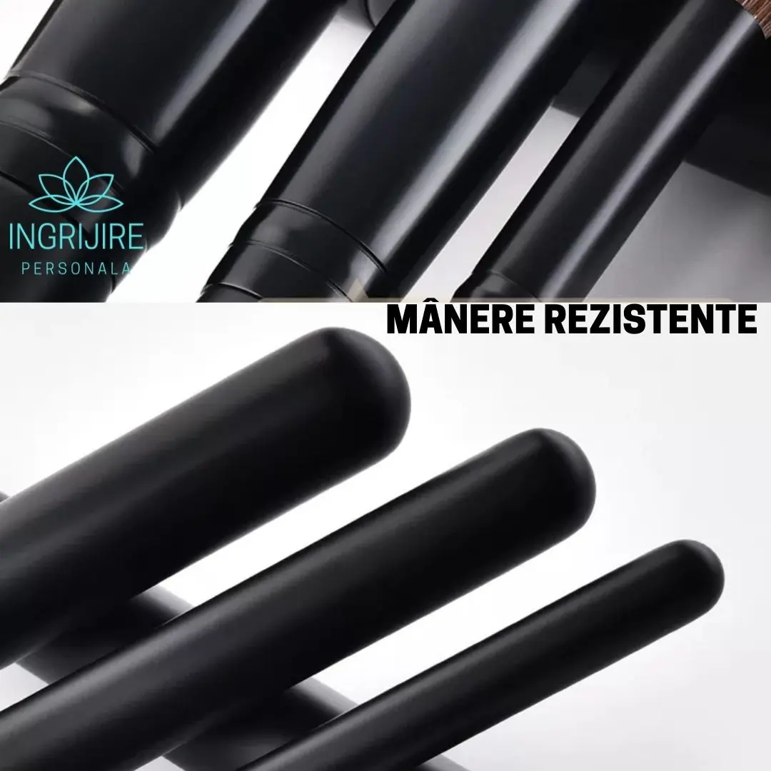 Set 12 pensule Black Elegance, machiaj profesional, cilindru transport [4]