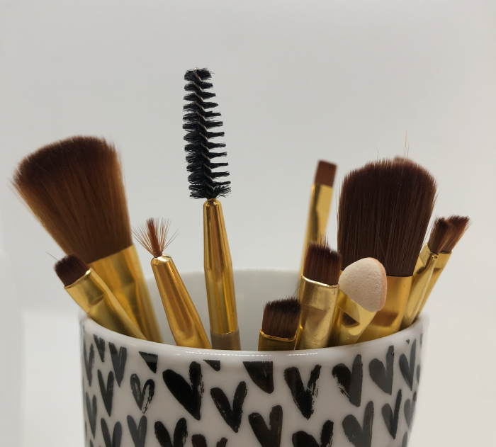 Set 12 pensule Nude, machiaj profesional, cutie metalica [8]