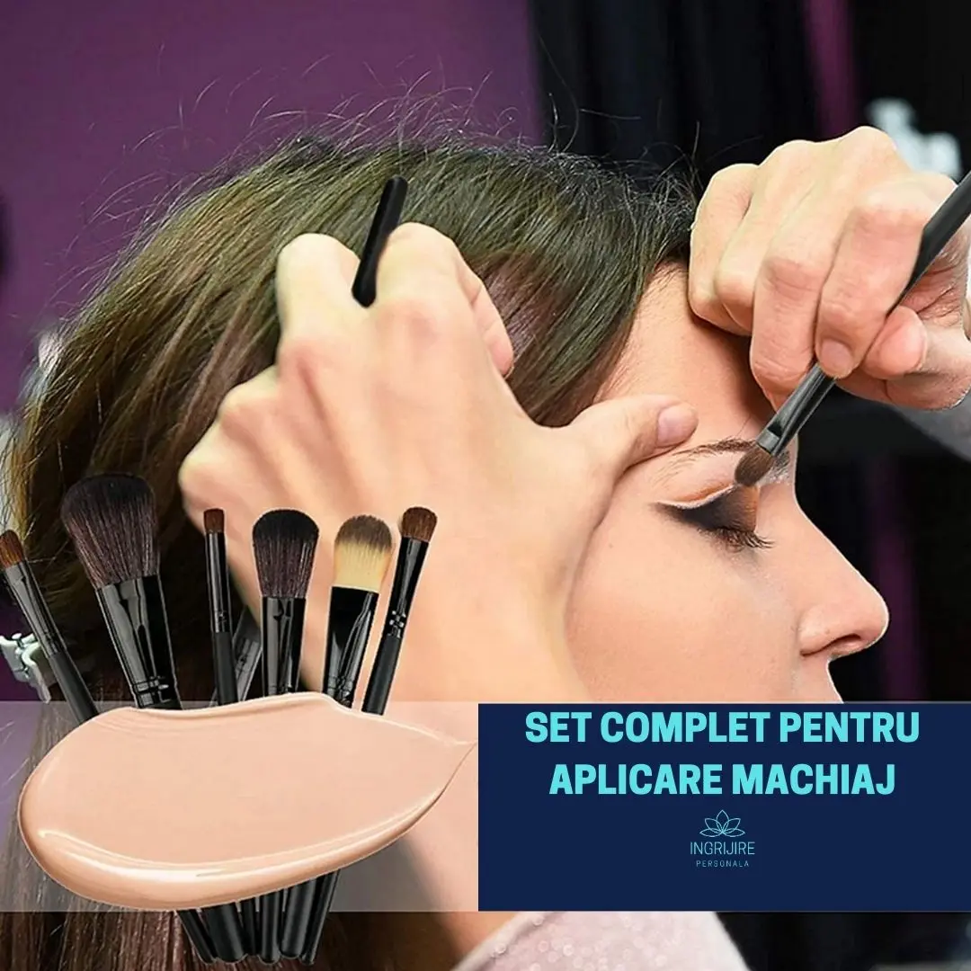 Set 24 pensule machiaj, husa piele ecologica - BLACK [6]