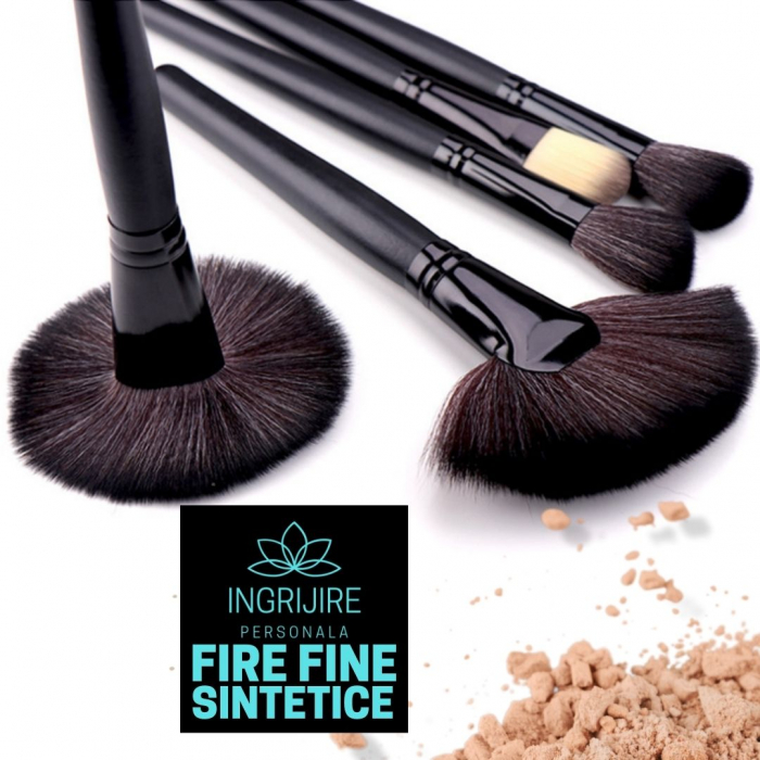 Set 24 pensule machiaj, husa piele ecologica - BLACK [10]