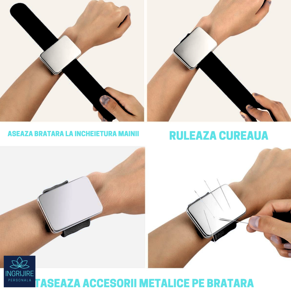 Bratara Magnetica din Silicon pentru frizerie, neagra [9]