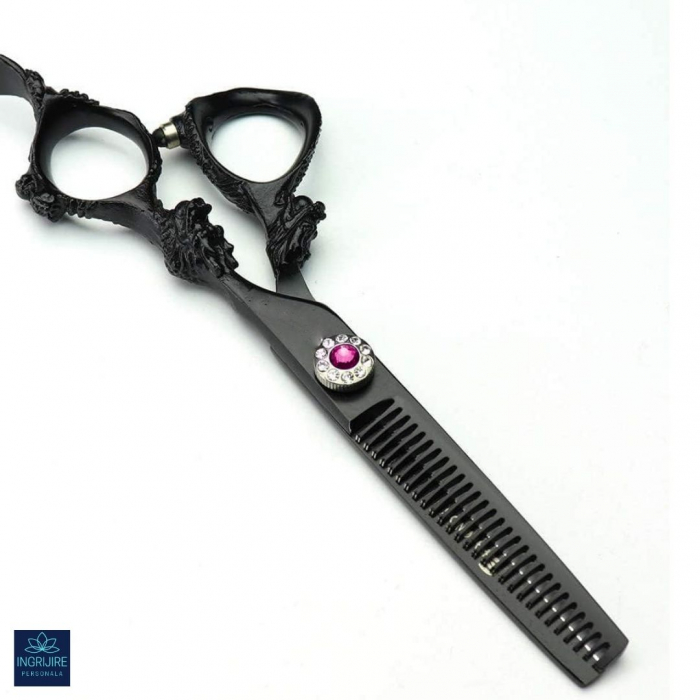 Set de 2 foarfece de tuns 6'', otel japonez, Matte black [9]